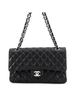 Chanel Chain Shoulder Bag Quilted 25 CC Logo Lambskin Double Black